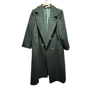 Forecaster of Boston Womens Long Wool Blend Double Breasted Coat Size 20 Green